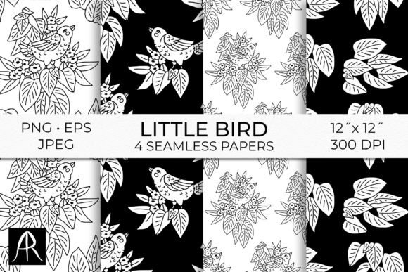 Black White Birds and Flowers Patterns: A Versatile Solution for Timeless Design