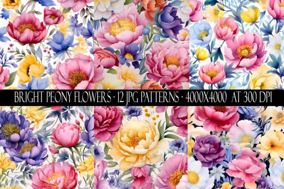 Bright Peony Flower Patterns