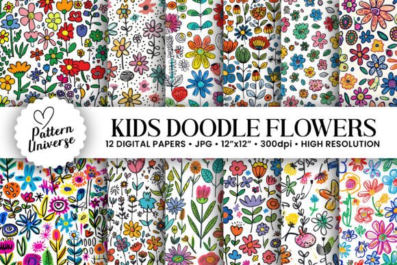 Bringing Joy to Every Project with Kids Cute Doodle Flower Patterns