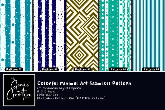 Colorful Minimal Art Seamless Patterns: The Versatile Design Solution for Every Creative Project
