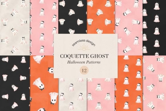 Coquette Ghost Cute Halloween Patterns