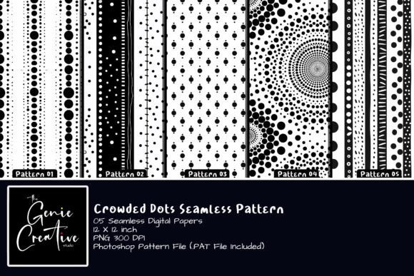 Crowded Dots Seamless Patterns Set: A Versatile Resource for Creative Projects