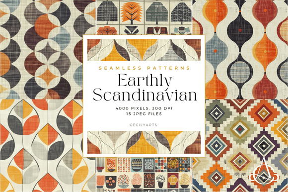 Earthly Scandinavian Seamless Patterns: A Digital Paper Collection for Modern Creators