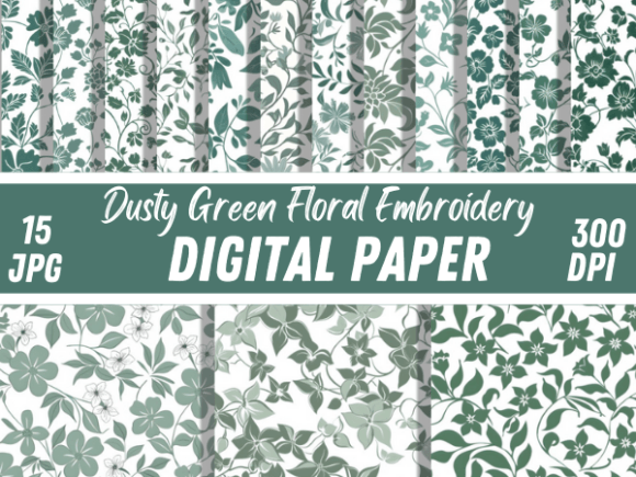 Embracing the Serenity of Dusty Green Floral Embroidery Patterns in Modern Design