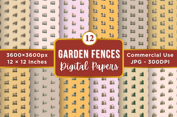 Garden Fences Digital Paper Patterns: Elevate Your Creative Projects with Seamless Design