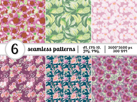 Gorgeous Pinks Watercolor Patterns for Creative Projects