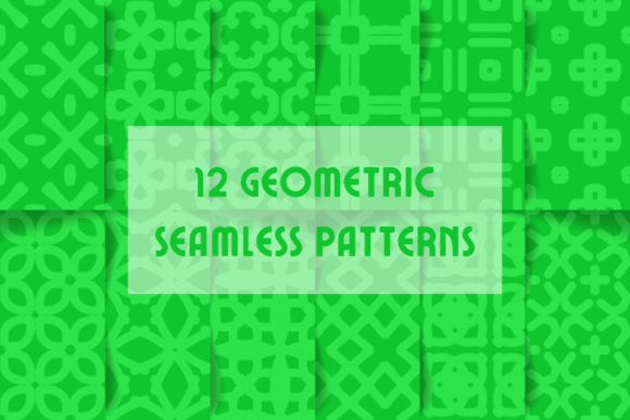 Green Geometric Seamless Patterns for Creative Projects