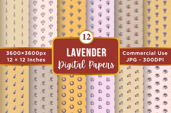 Lavender Digital Paper Patterns