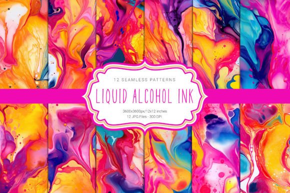 Liquid Alcohol Ink Seamless Patterns