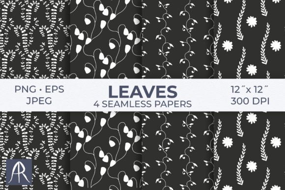 Monochrome Leaves and Flowers Patterns: Elevating Your Creative Projects with Digital Precision