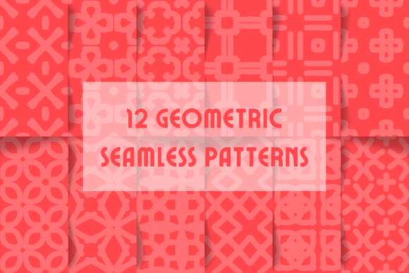 Red Geometric Seamless Patterns for Modern Design
