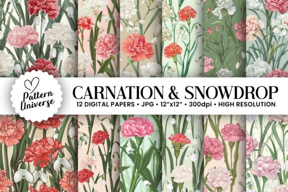 Revitalizing Craft and Commerce with Carnation Snowdrop Flower Patterns