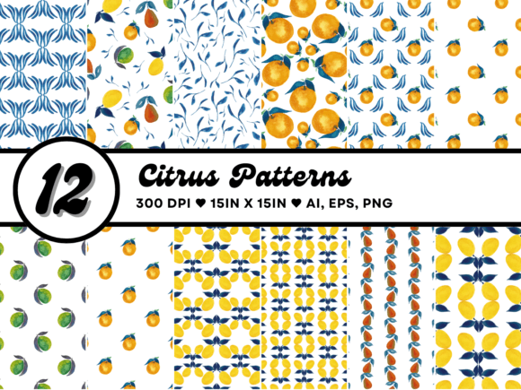 Seamless Citrus Patterns: The Ultimate Summer Design Resource for Creative Professionals