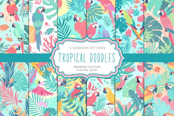 Tropical Paradise Seamless Patterns